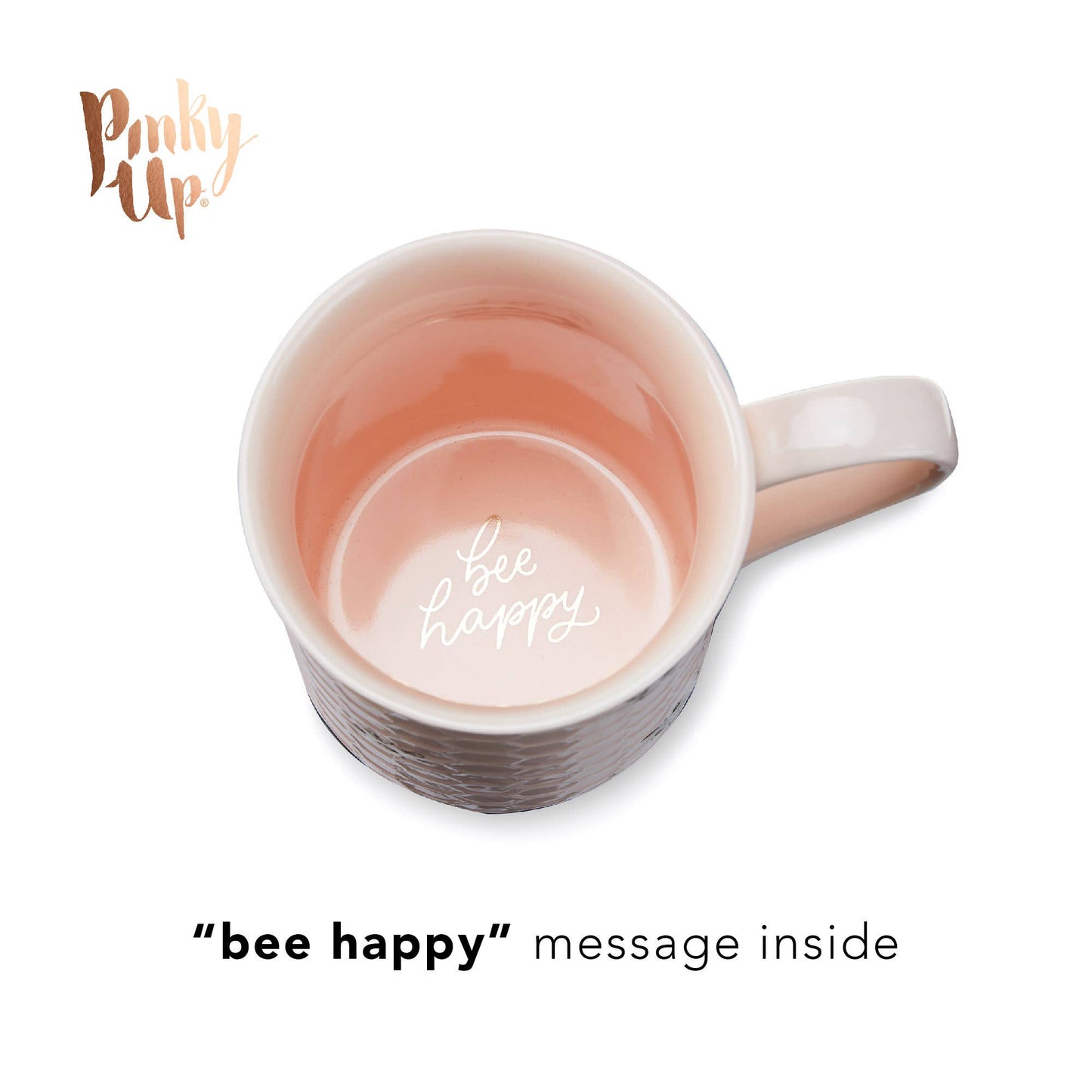 Annette™ 3D Ceramic Mug with Infuser Honeycomb Bee Happy -