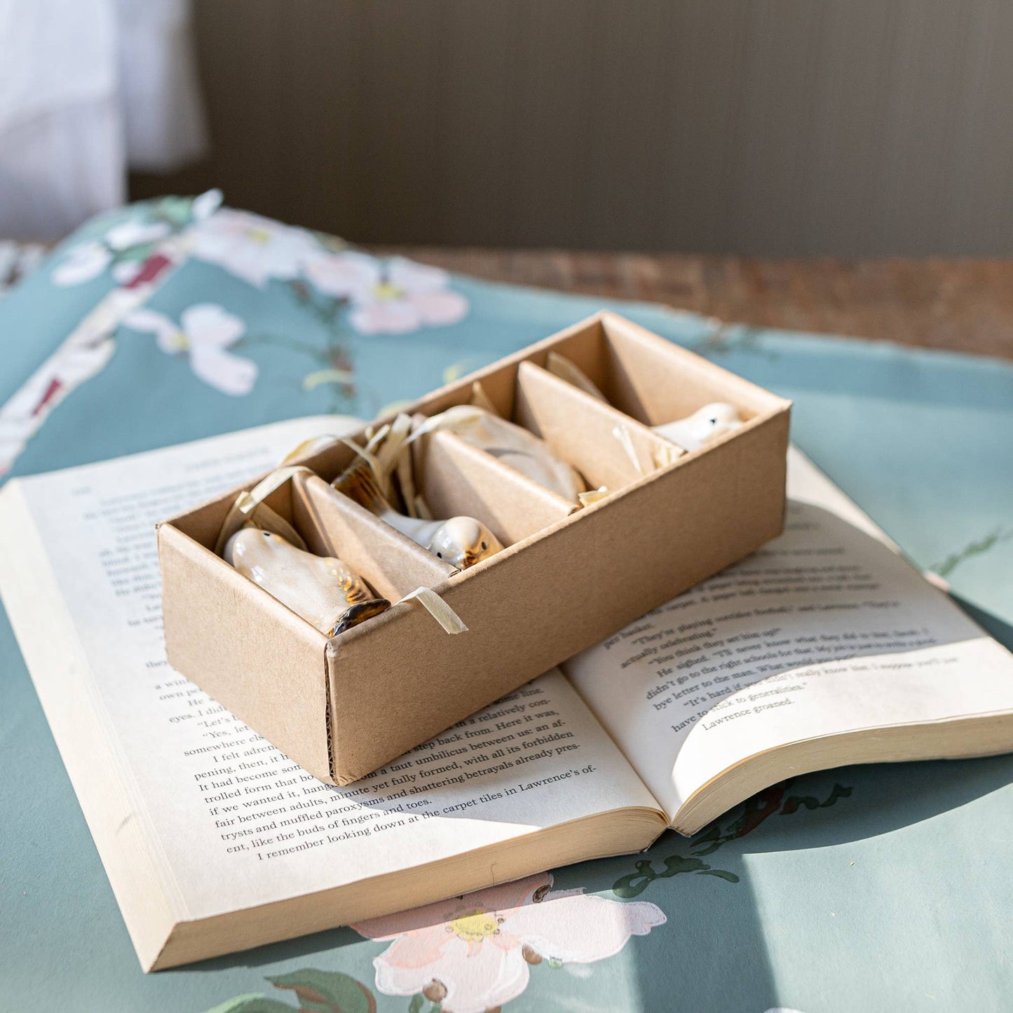 Nalin Set 4 Garden Ceramic Bird Accents White - Figurines