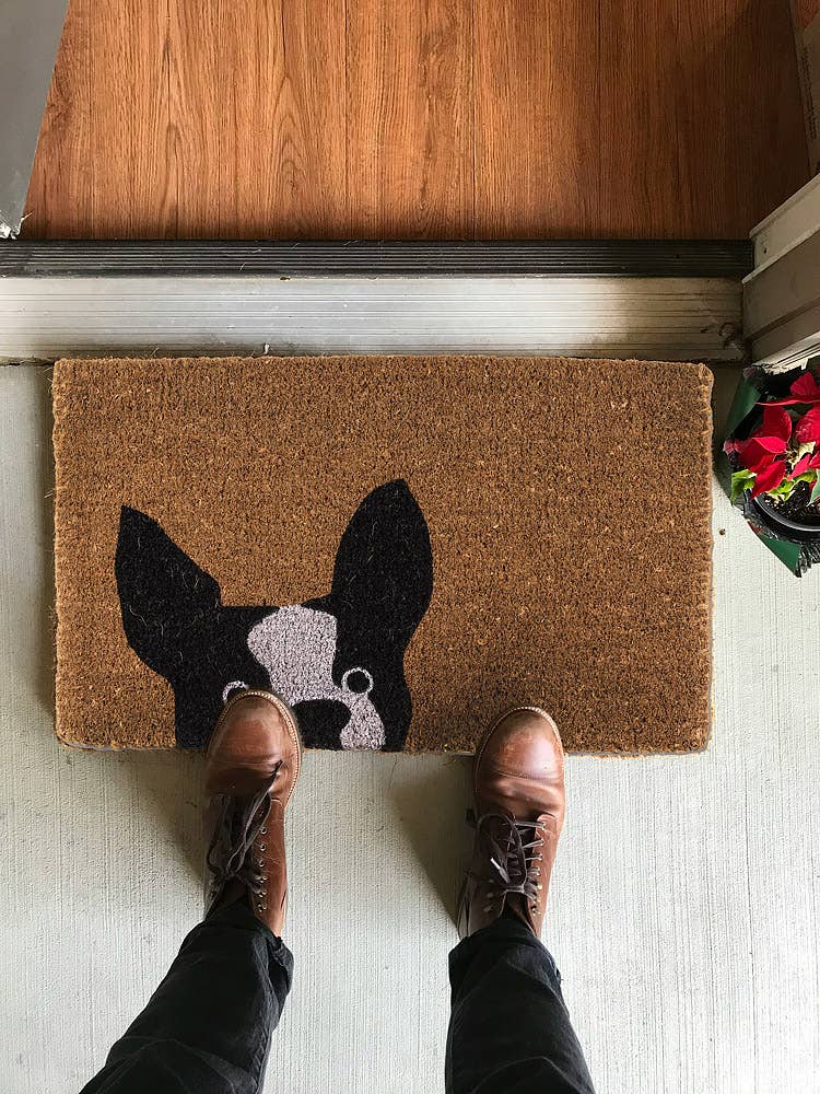 Peeking Dog Doormat-18X30"L -