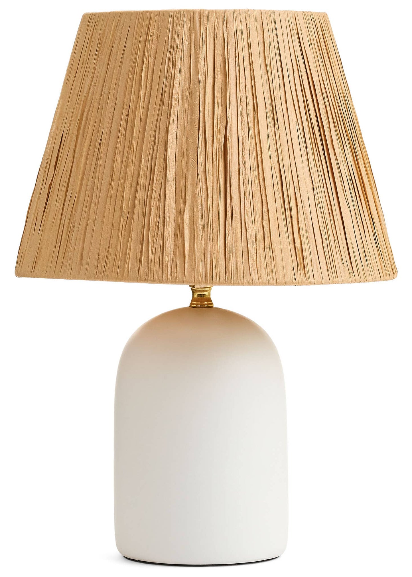 TABLE LAMP CERAMIC BASE W/RAFFIA SHADE WHITE-NAT -