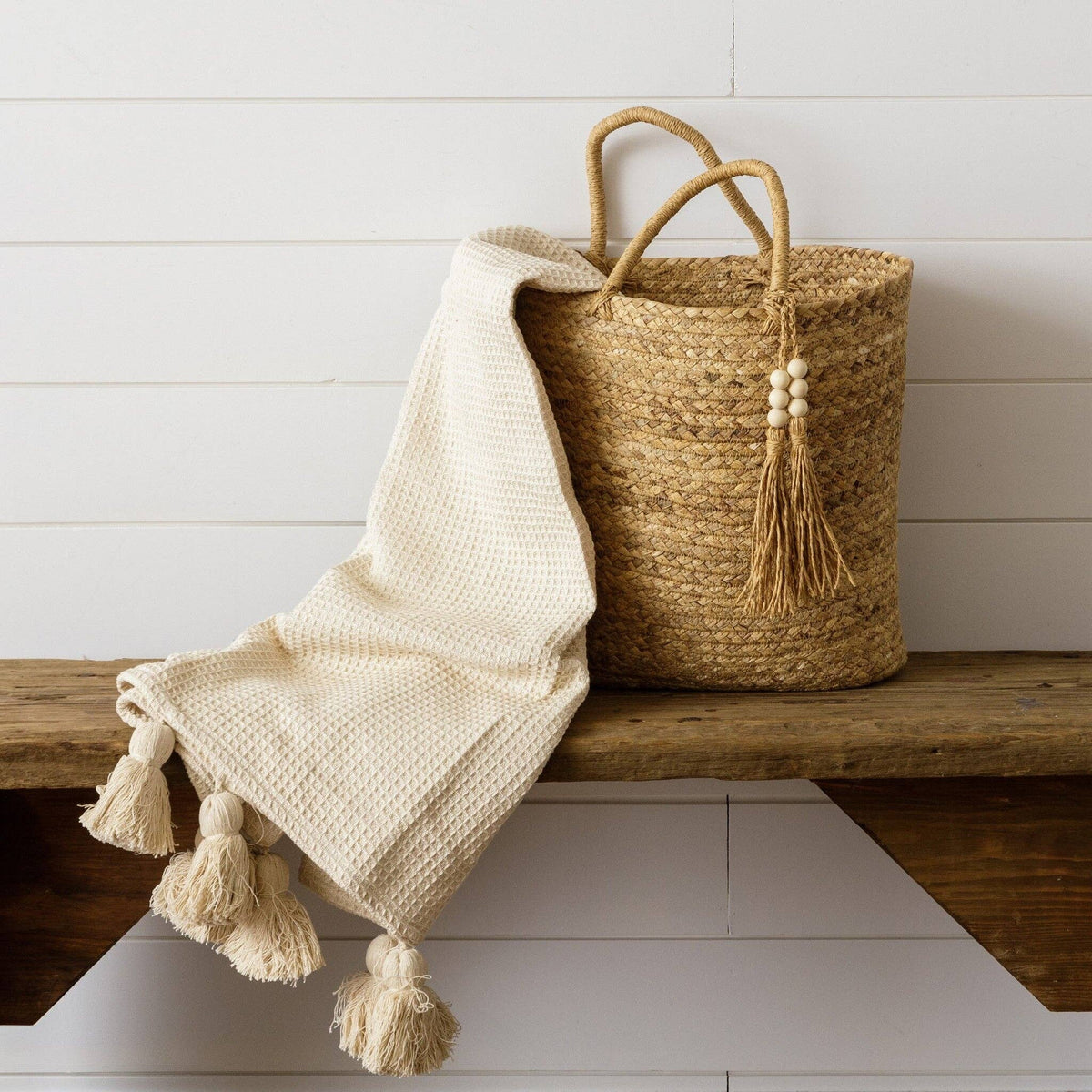 Water Hyacinth Woven Tote Bag Natural Eco Friendly