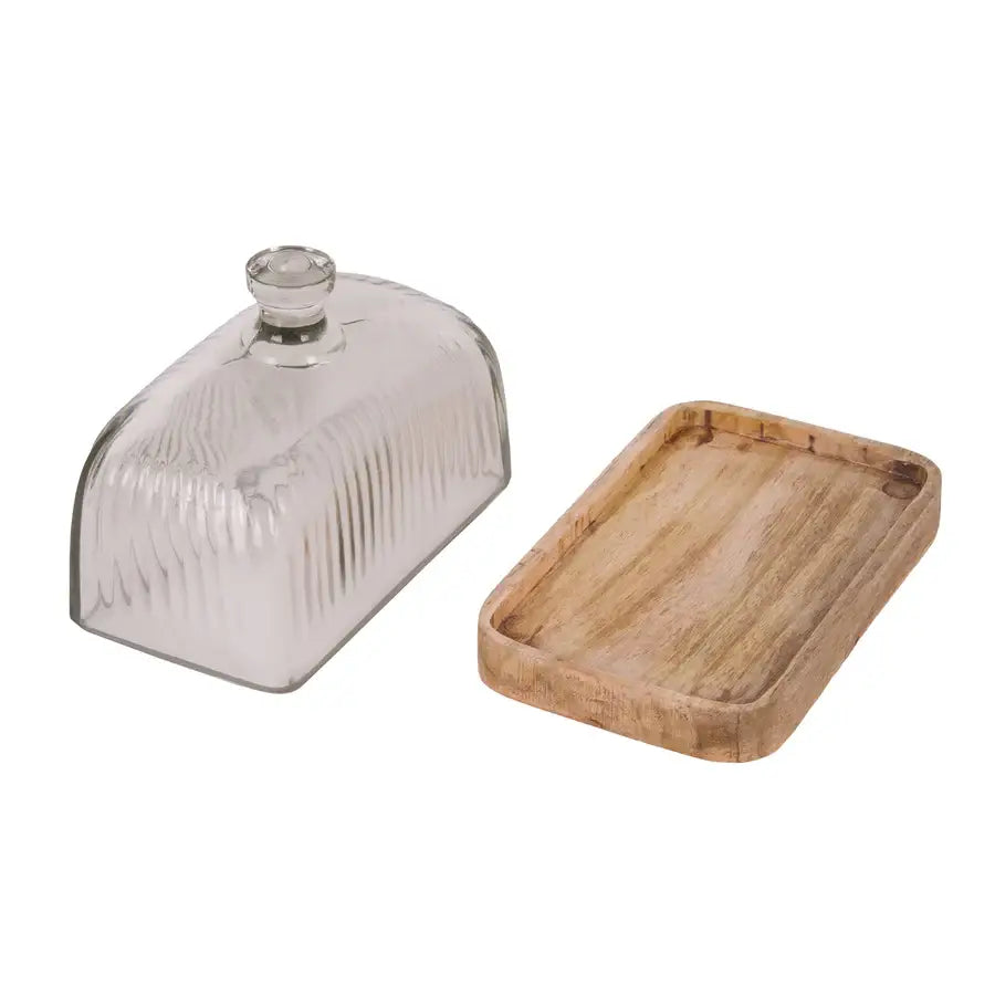 Lana Butter Dish Wood With Top - Butter Dishes