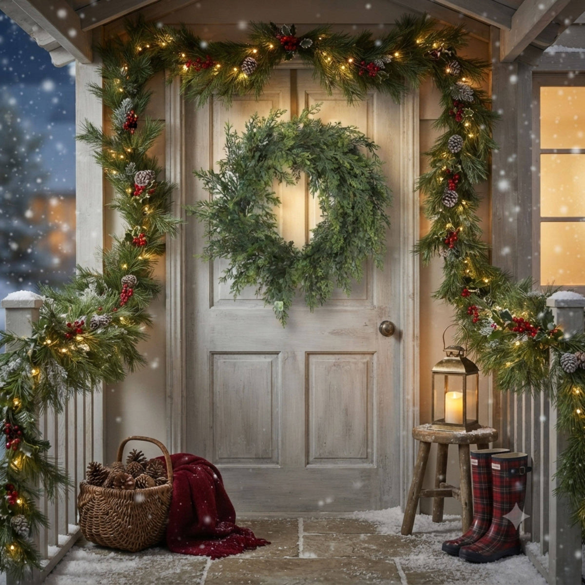 Christmas Holiday Real Touch Nature Pine Wreath 24"D