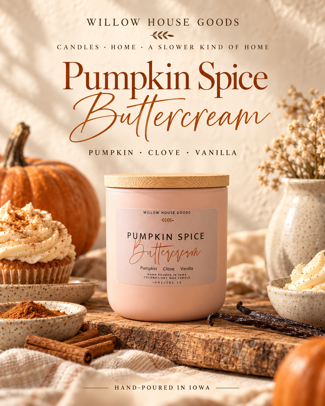 Pumpkin Spice Buttercream Candle – 10 oz