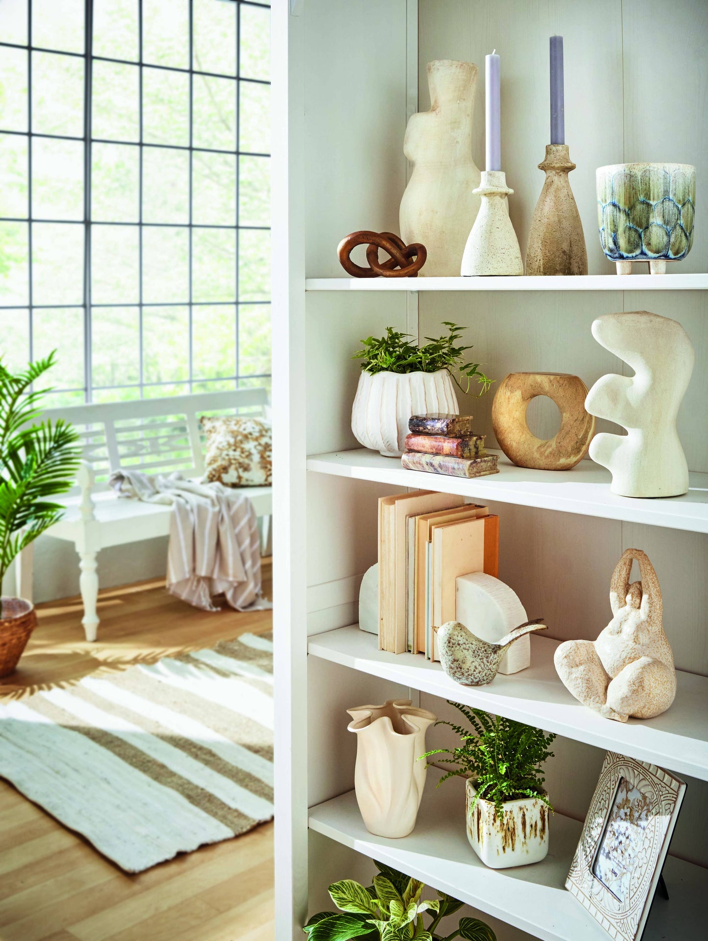 Long Tail Stoneware Bird Gray Everyday - Figurines