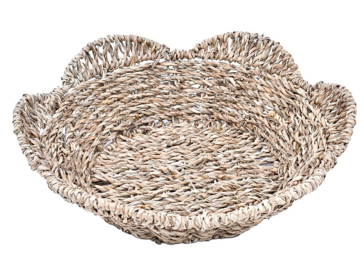 WG-1015 - Round Scallop Seagrass Basket -