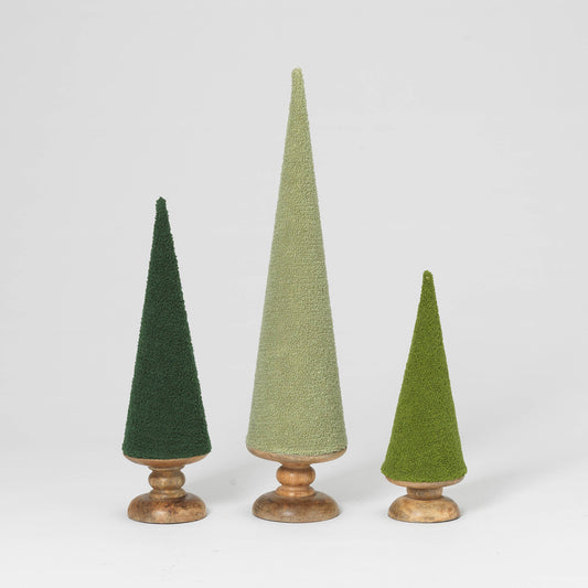 Christmas S/3 Crewel Embellished Cone Tr