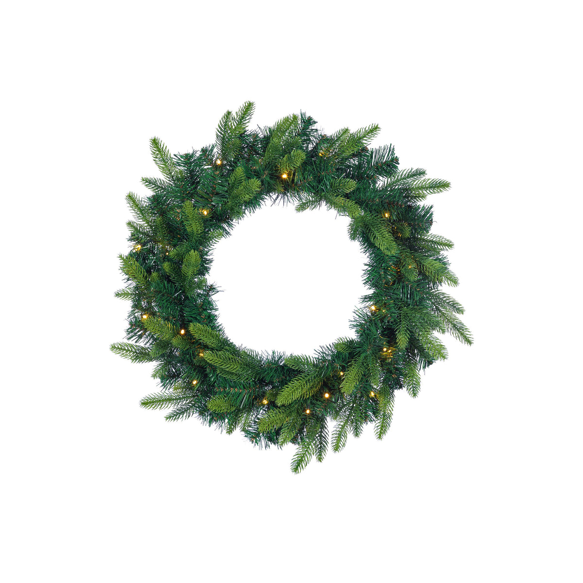Christmas Northeastern Fir Wreath 24" with 30 Warm White LED Lights