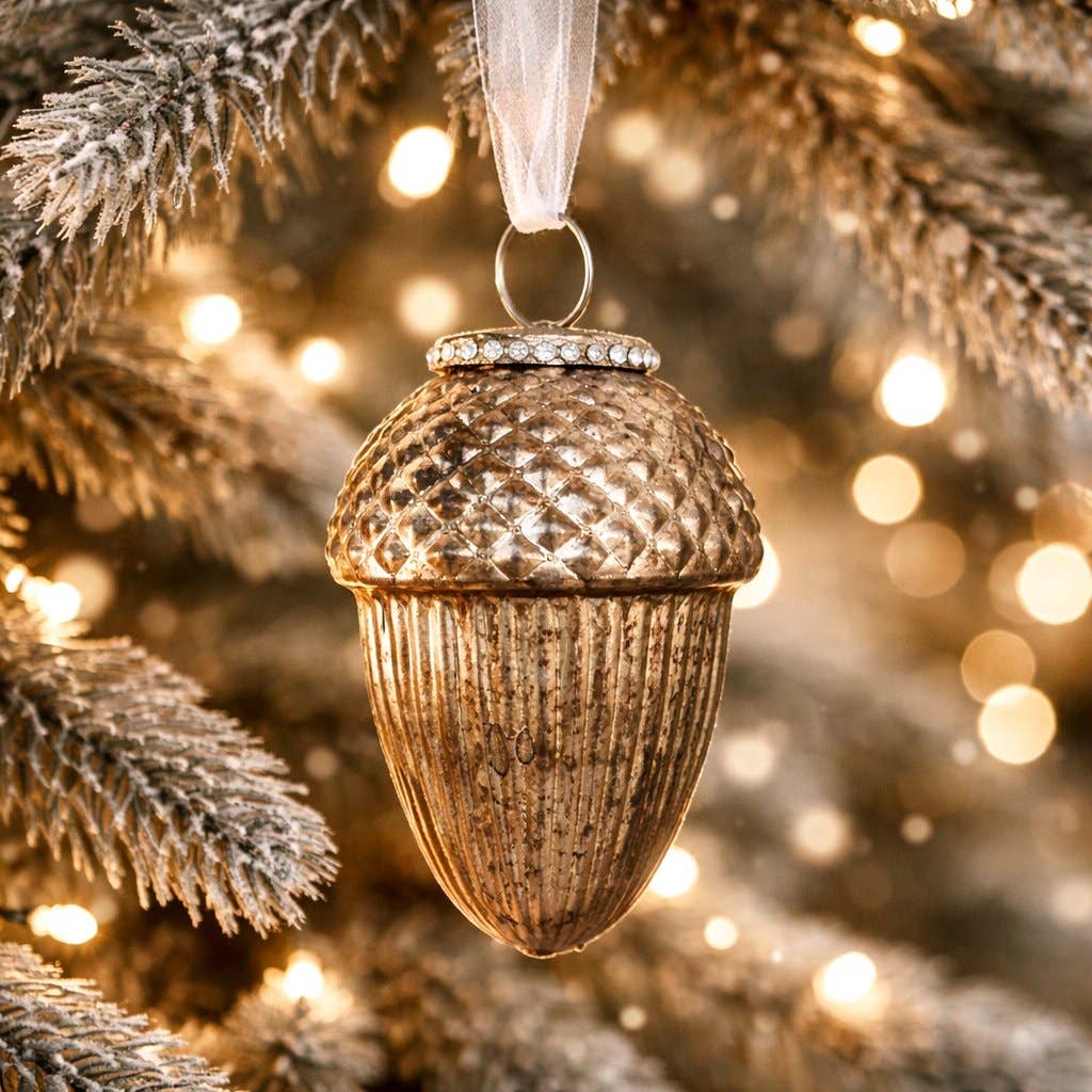 Antique Gold Pinecone Hanging Ornament 3.5in