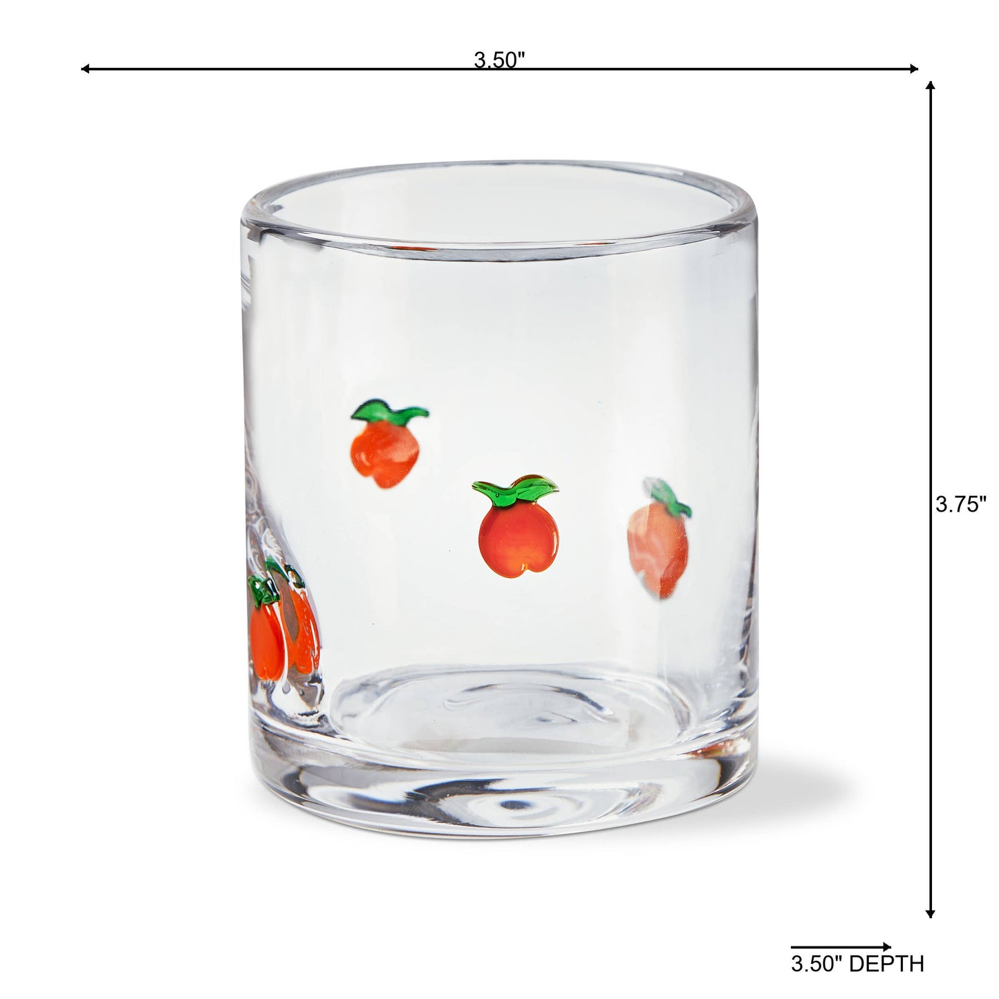 Peach Double Old Fashioned Glass Orange Summer -