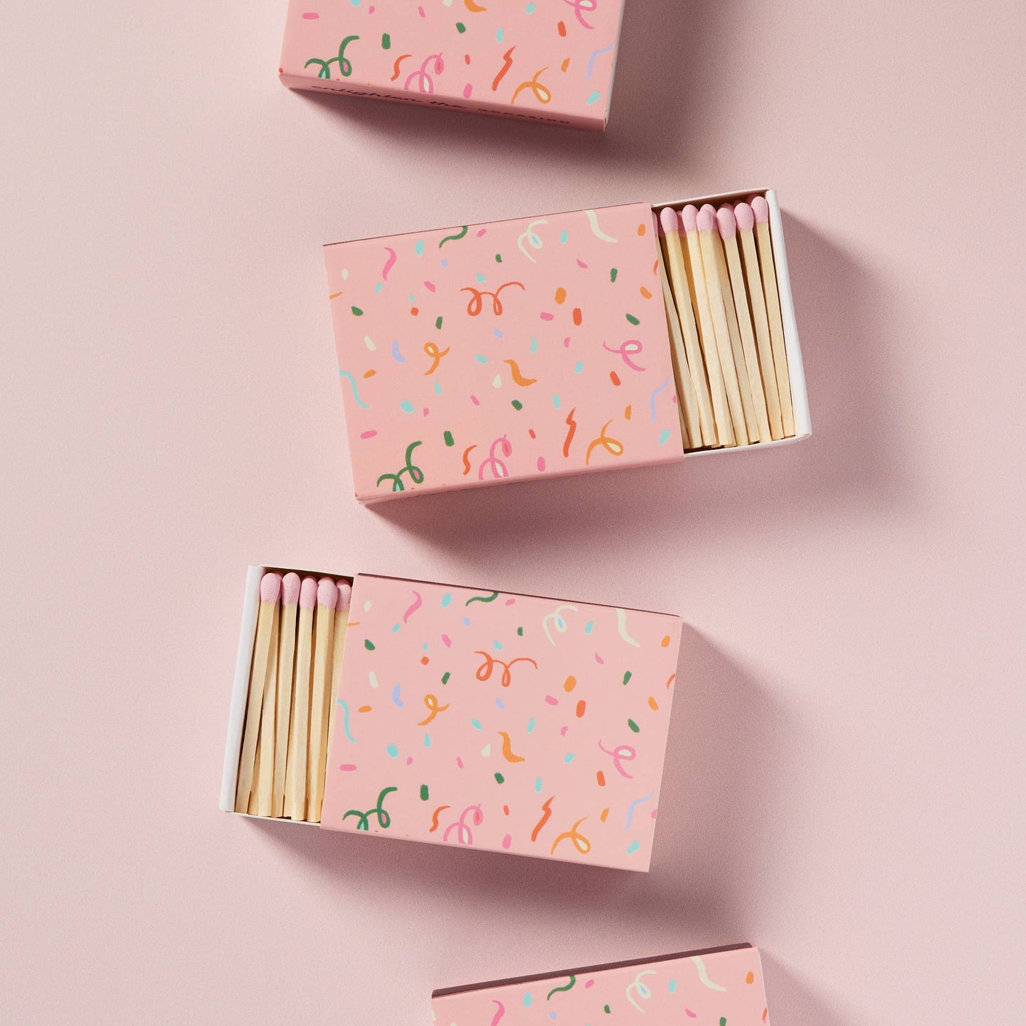 Confetti Ribbons Matchbox with Colorful Matchsticks - Lighters & Matches