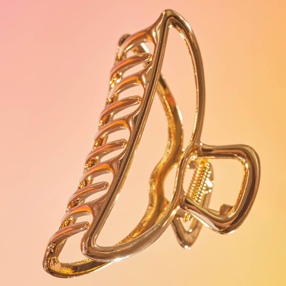 Open Shape Claw Clip - Gold -