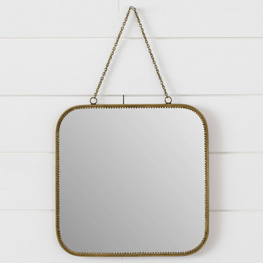 Brass Framed Mirror with Chain (PC)