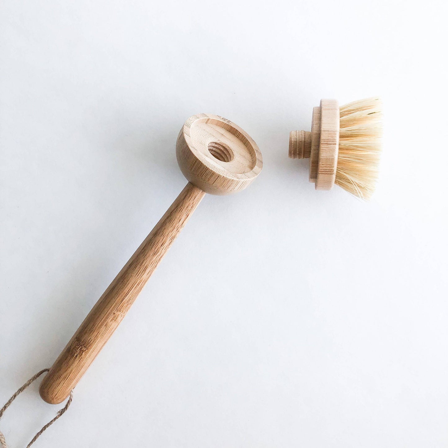 Natural Bamboo Sisal Dish Brush With Replaceable Head -