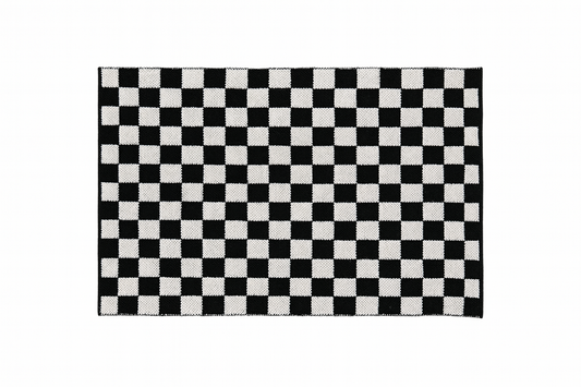 Outdoor Layering Rug, Checkered, size 24x36 -