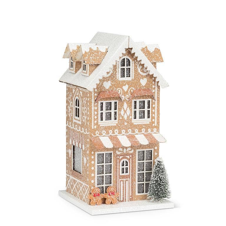 Medium Tall LED Light Gingerbread House -