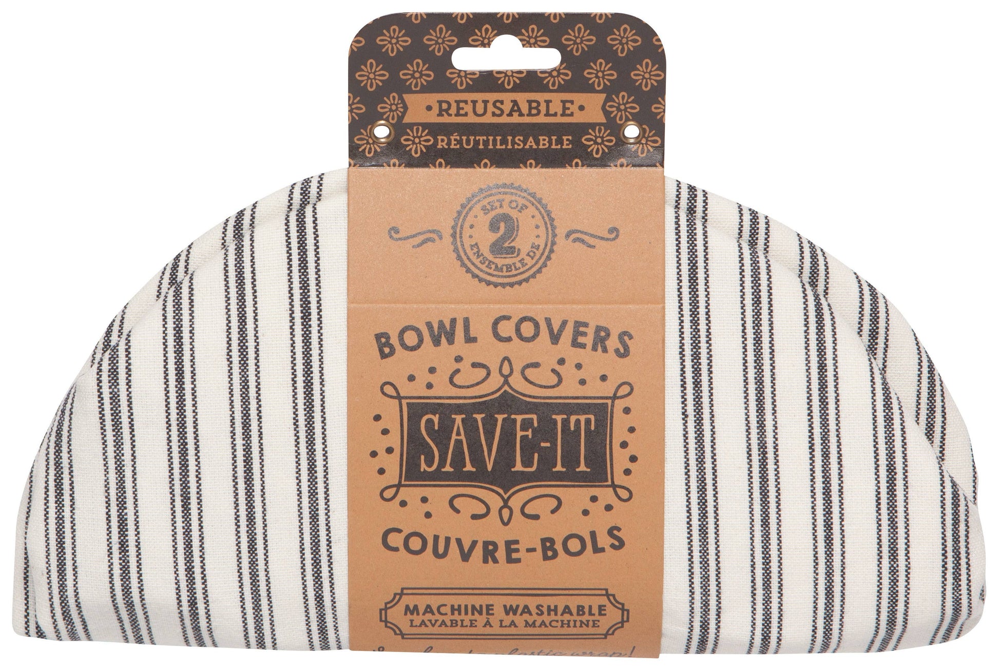 Ticking Stripe Bowl Covers Set of 2 -