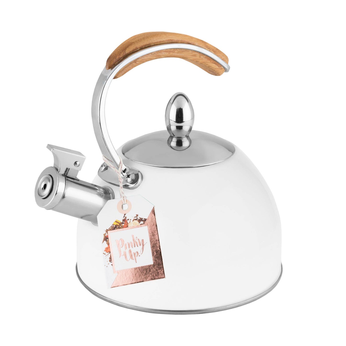 Presley™ Classic Whistling Tea Kettle 70oz in White -