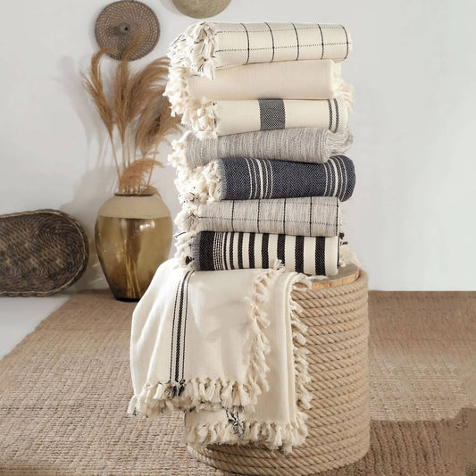 Minimalist 100% Cotton Throw Blankets & Bedspreads - Blankets