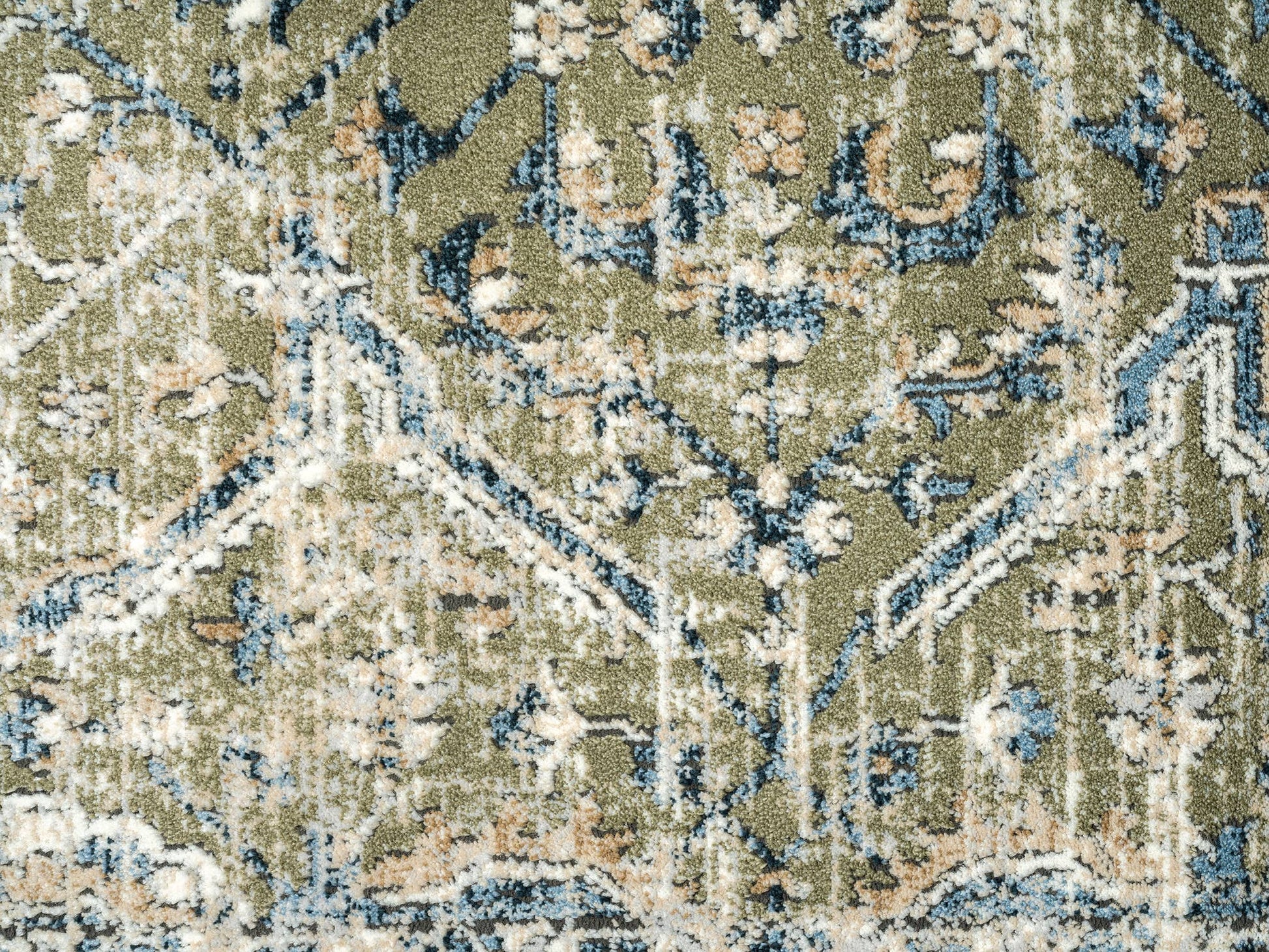 Abani Savoy Vintage Green Blue Area Rug -