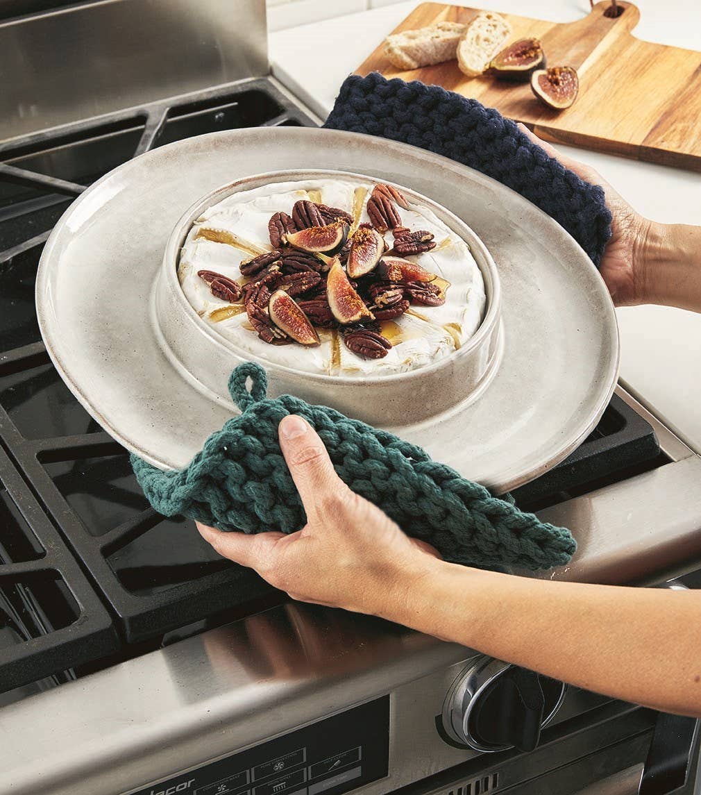 Crochet Trivet Olive Cotton Everyday -