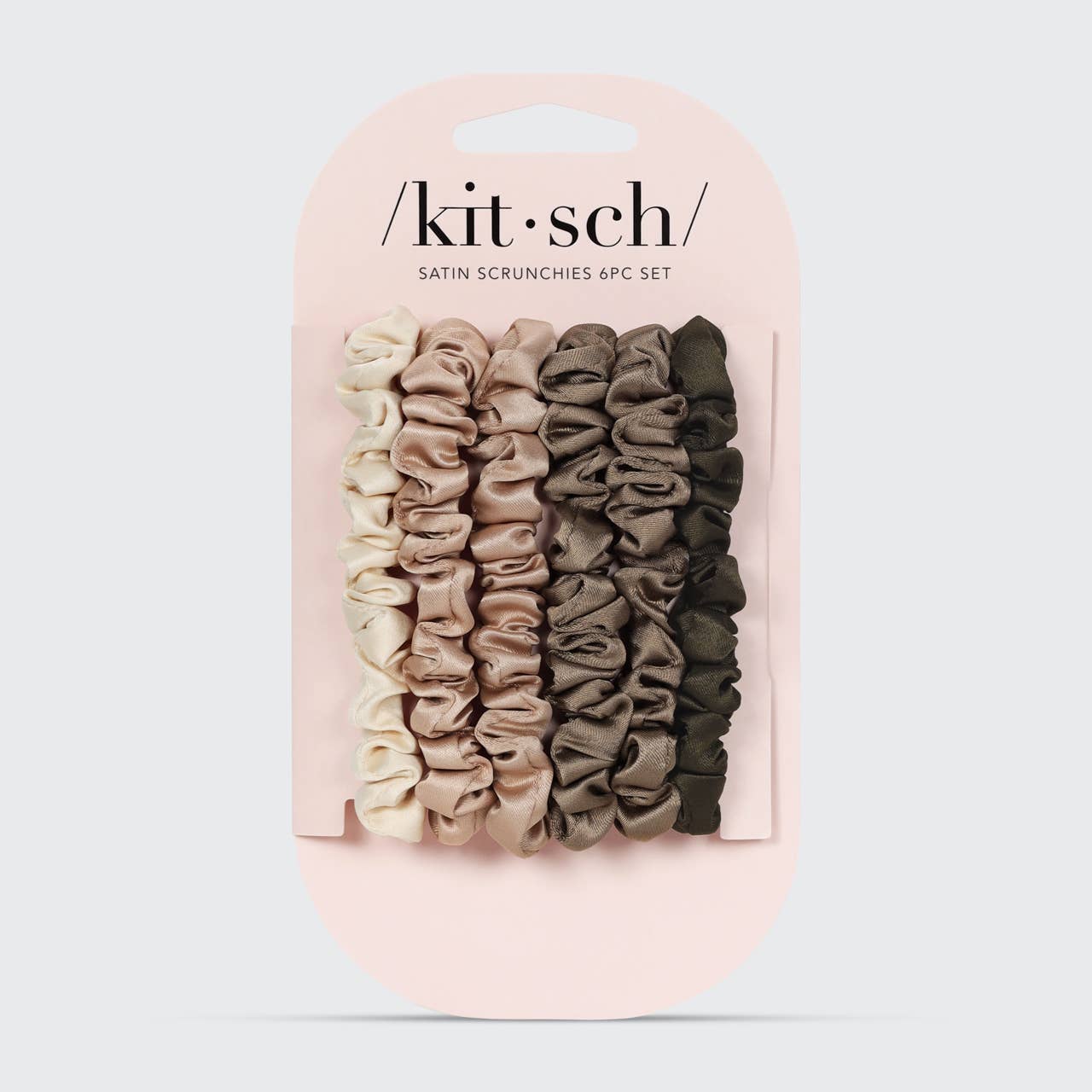 Ultra Petite Satin Scrunchies 6pc - Eucalyptus -