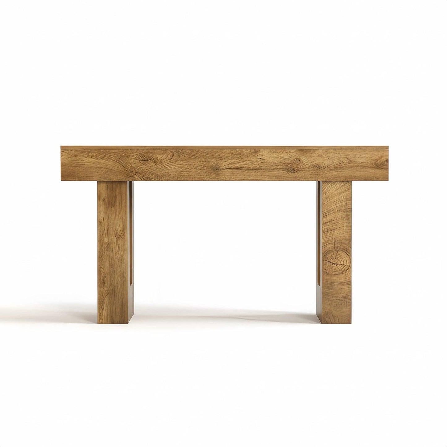 63'' Long Console Table, Farmhouse Entryway Table with Storage, Native Wood Grain Tree Scars, Wooden Rectangular Sofa Table Behind Couch for Entrance, Hallway, Living Room, Foyer (Natural Wood) -