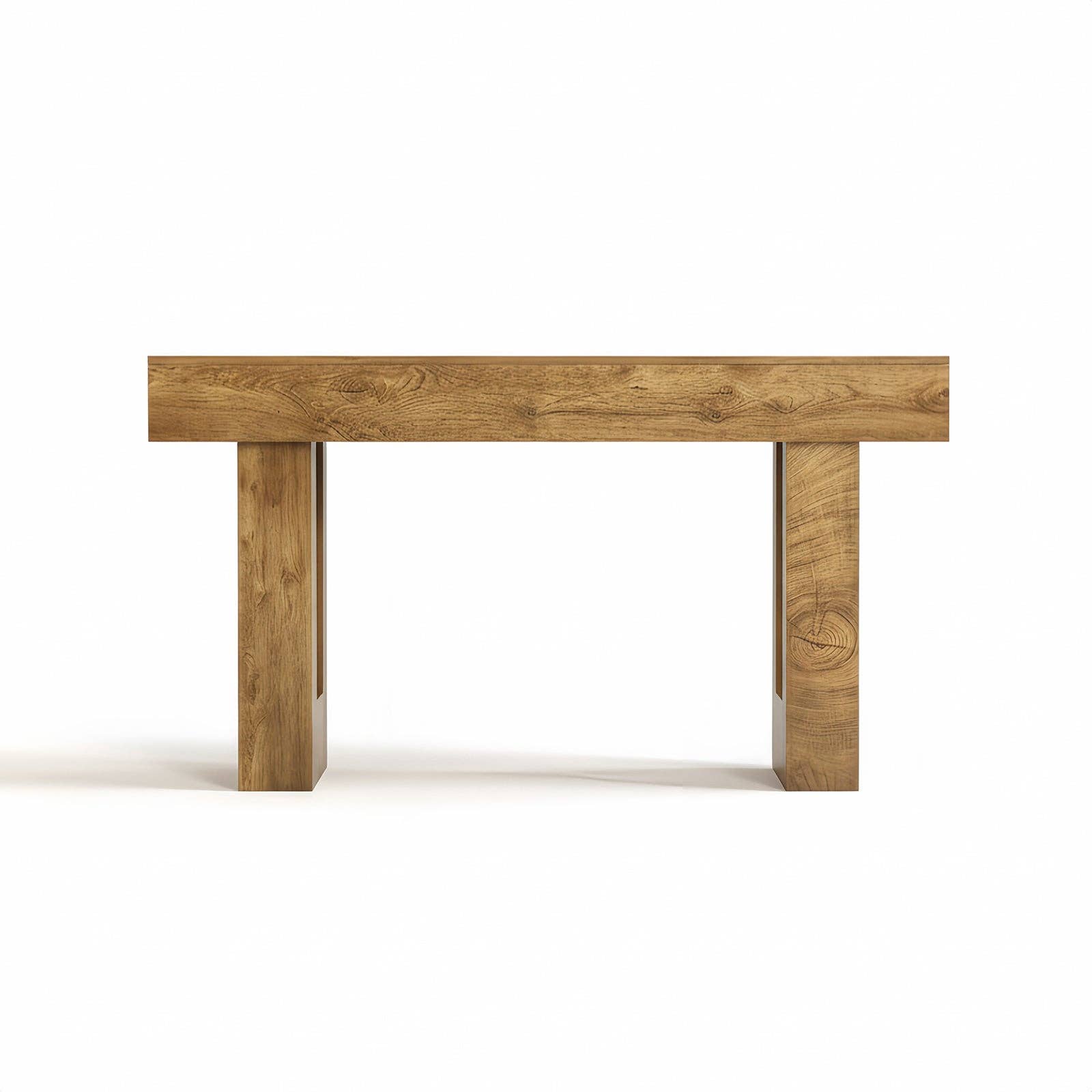 63'' Long Console Table, Farmhouse Entryway Table with Storage, Native Wood Grain Tree Scars, Wooden Rectangular Sofa Table Behind Couch for Entrance, Hallway, Living Room, Foyer (Natural Wood) -