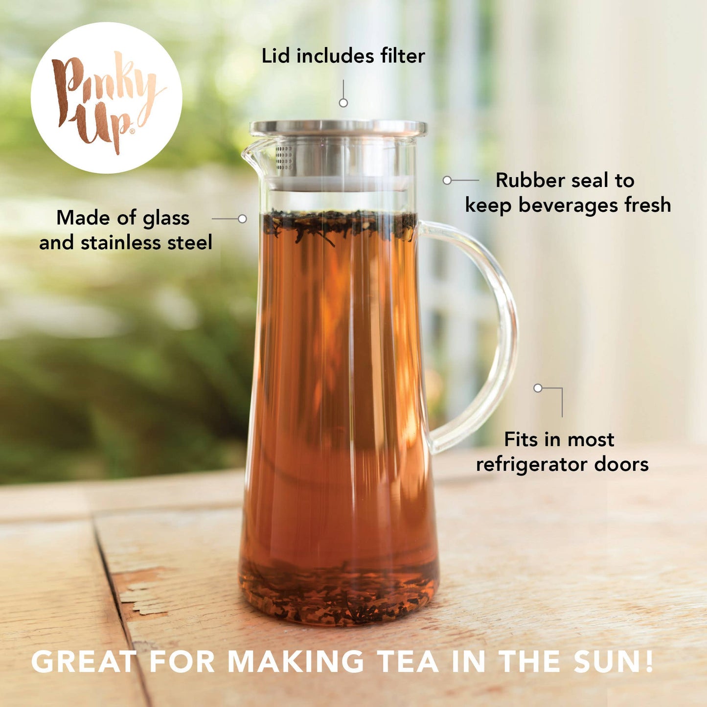 Charlie™ Glass Iced Tea Carafe with Infuser 50oz -