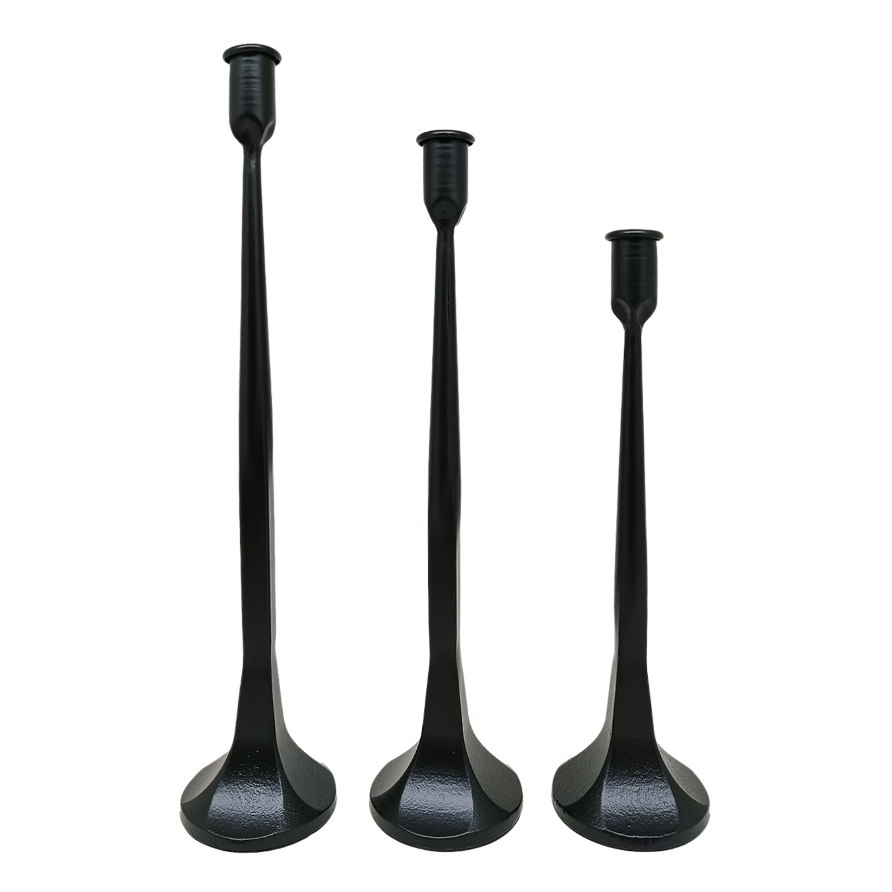 Cast Iron Taper Candle Holders, Set of 3 - Home Decor -
