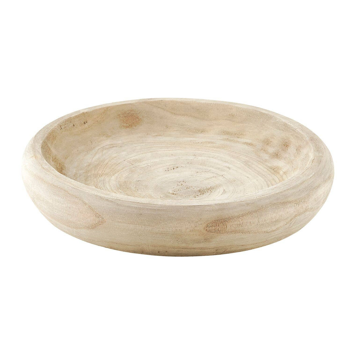 Large Paulownia Wood Bowl Natural Finish for Serving and Centerpieces