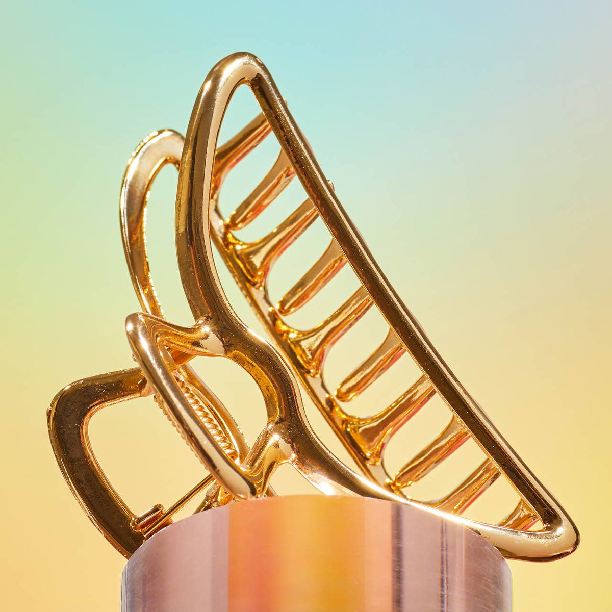Open Shape Claw Clip - Gold -