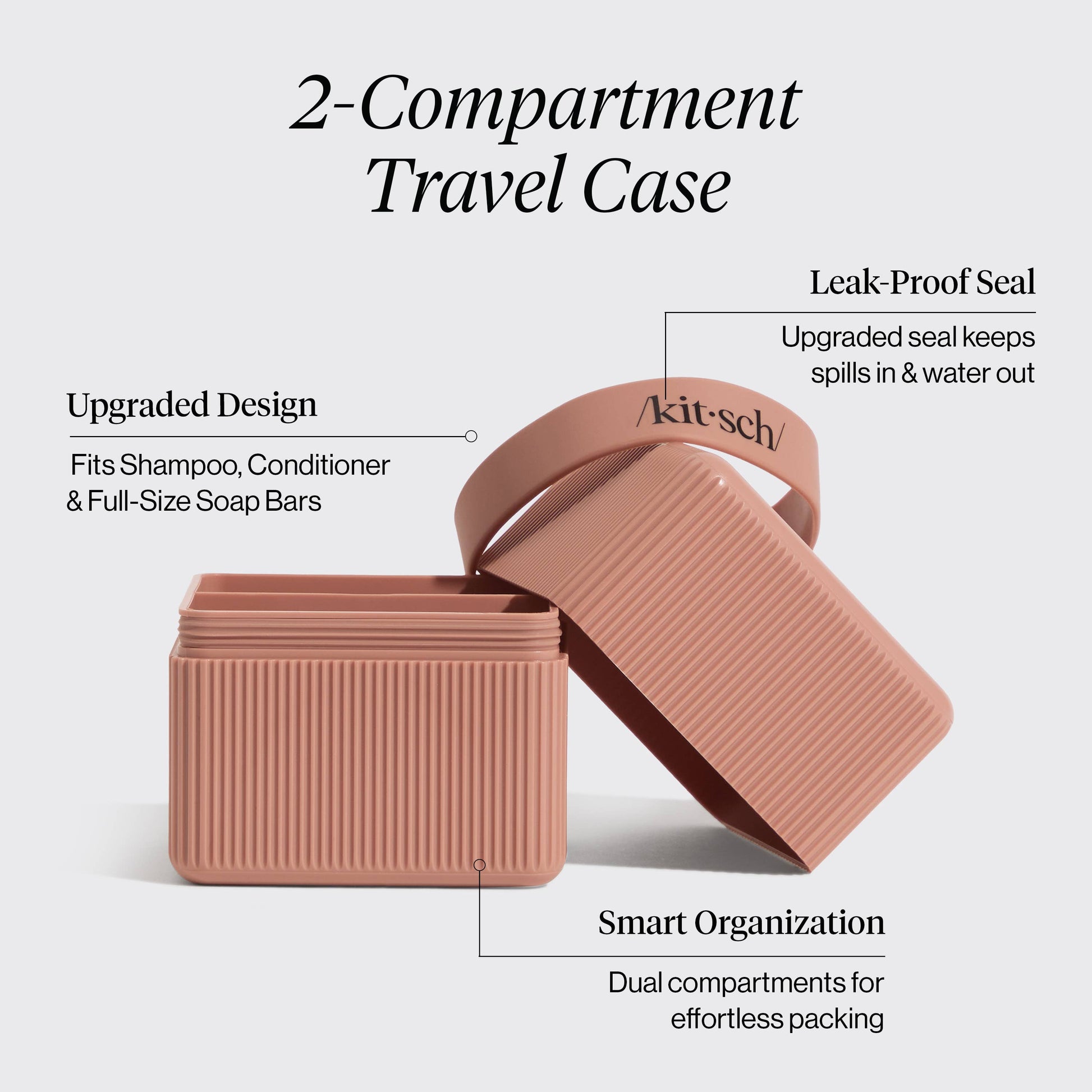 2-Compartment Travel Case - Terracotta -