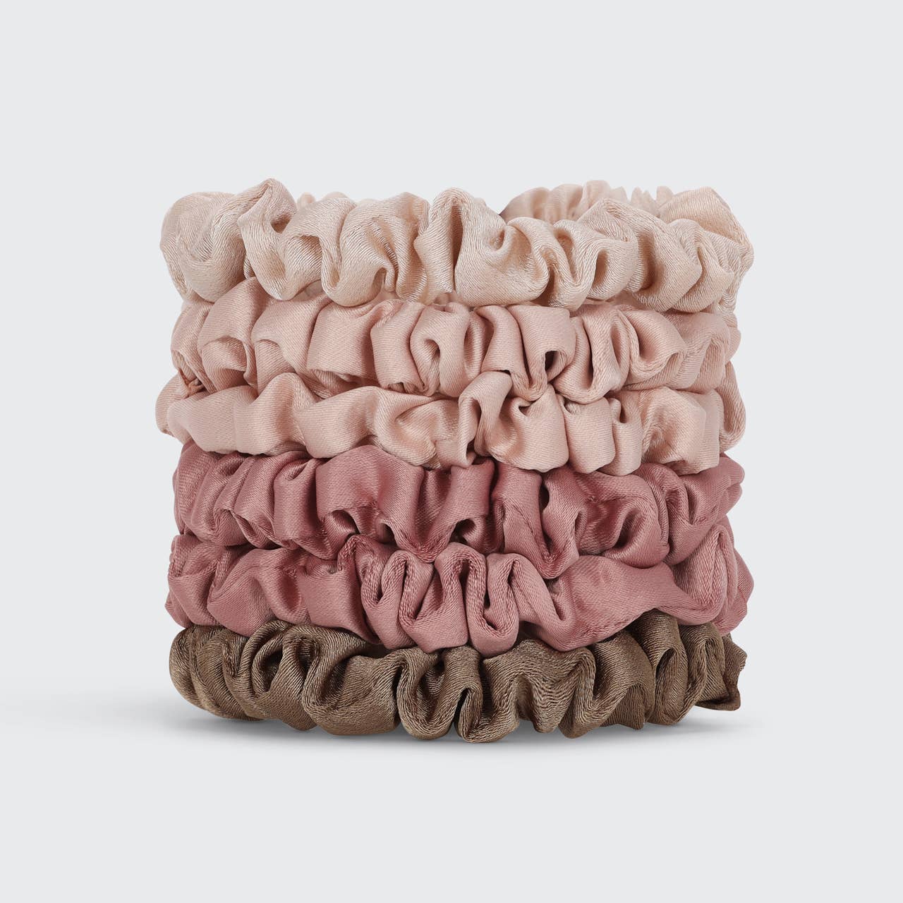 Ultra Petite Satin Scrunchies 6pc - Terracotta -
