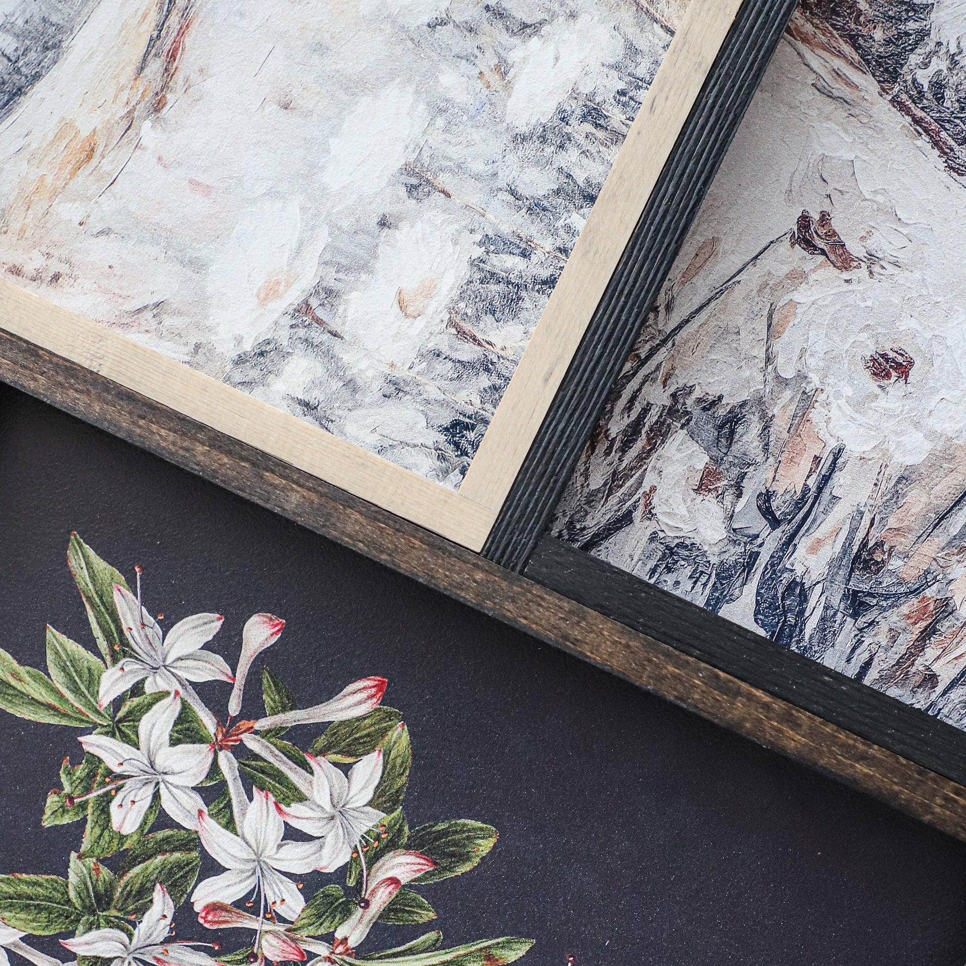 Vintage Print Framed | Wildflower Field Painting A32 -