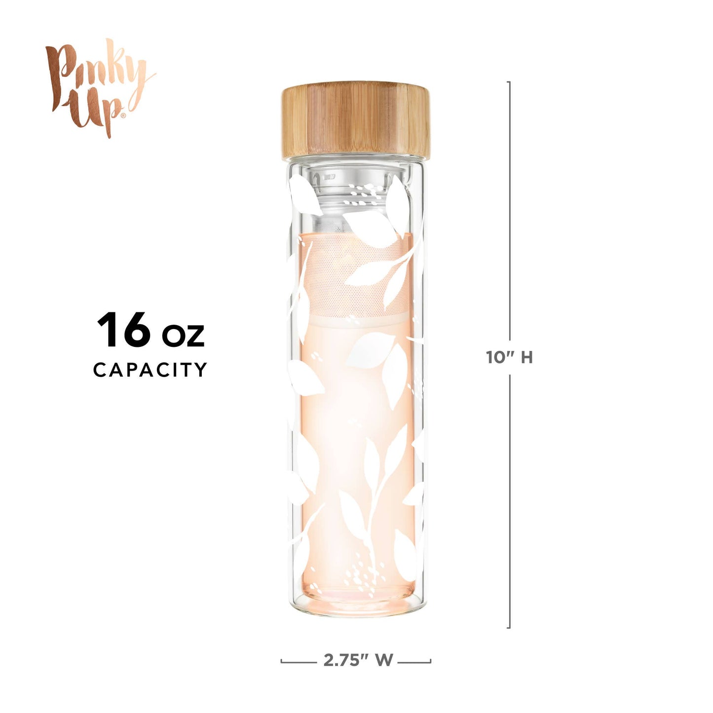 Blair™ Insulated Glass Travel Mug with Tea Infuser Bee -