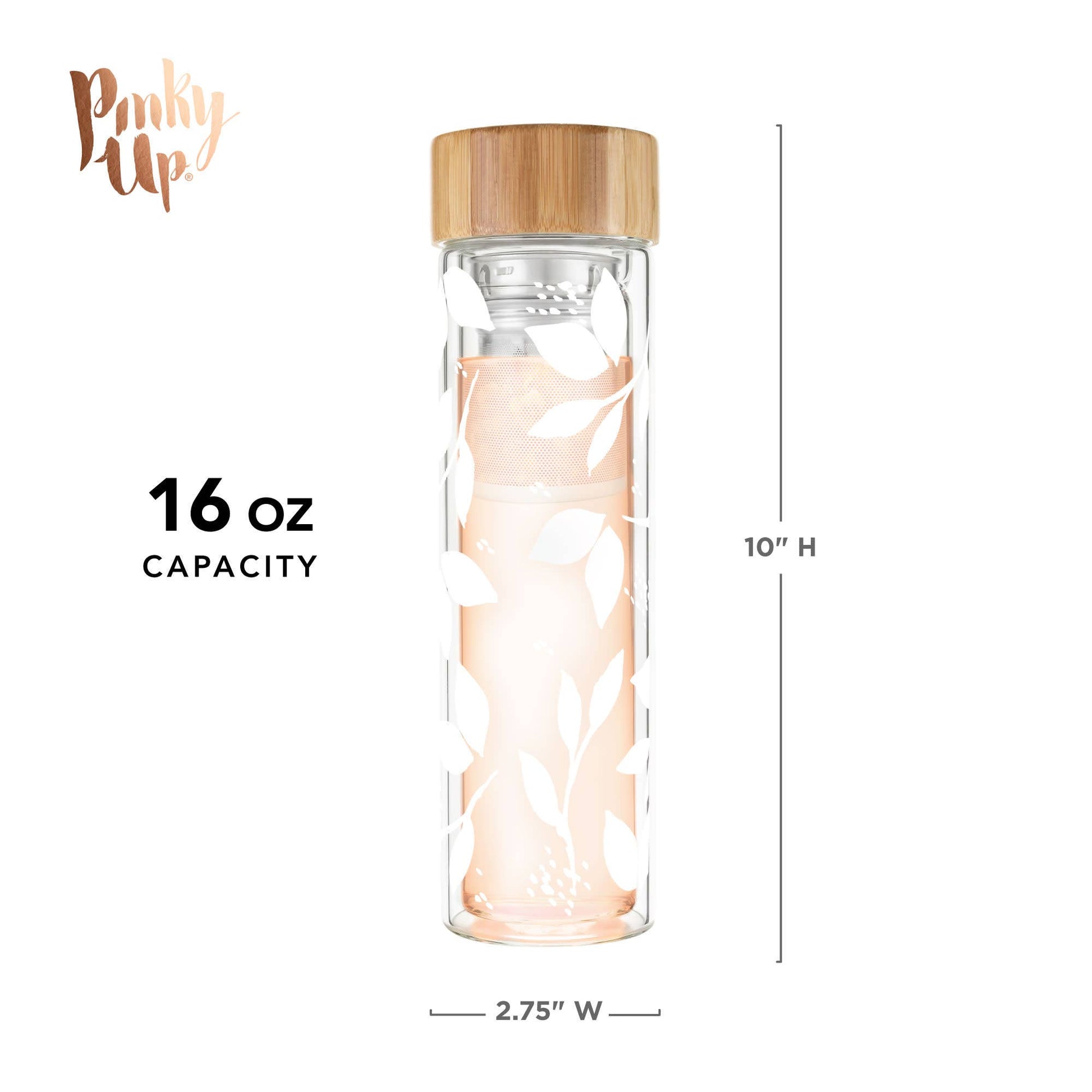 Blair™ Insulated Glass Travel Mug with Tea Infuser Bee -