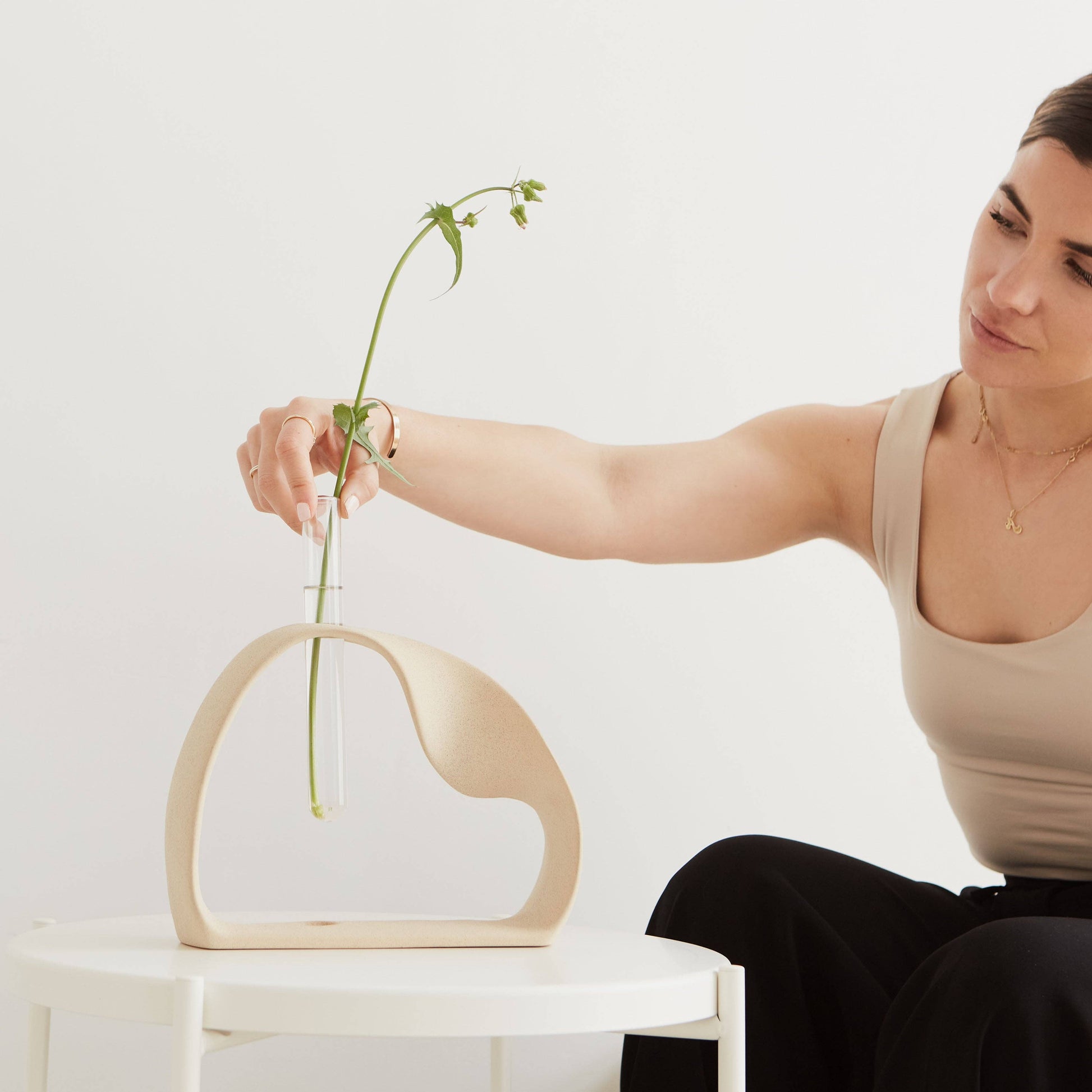 Ring Vase for Stem Flowers or Pampas Grass -