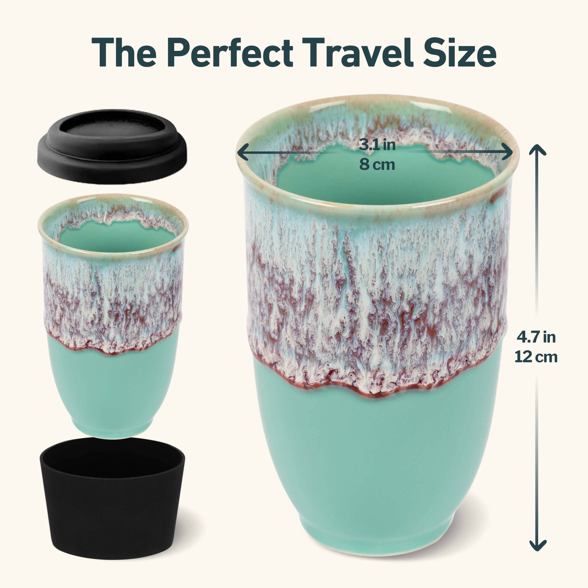 Nebula Ceramic Travel Mug – 12oz with Lid & Sleeve -