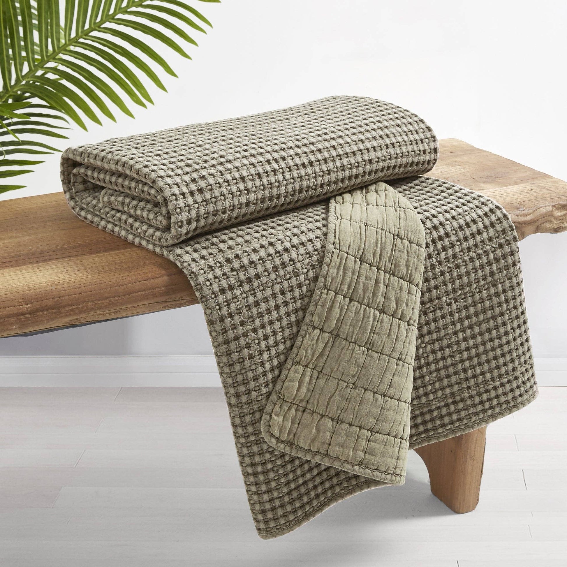 Mills Waffle Quilted Throw - Blankets