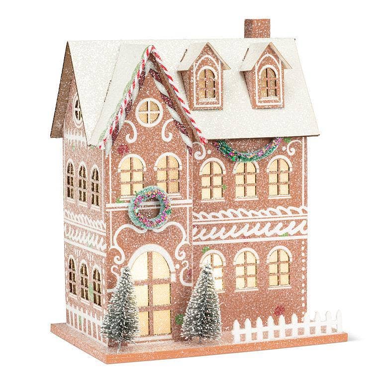 Large LED Light Gingerbread Mansion -