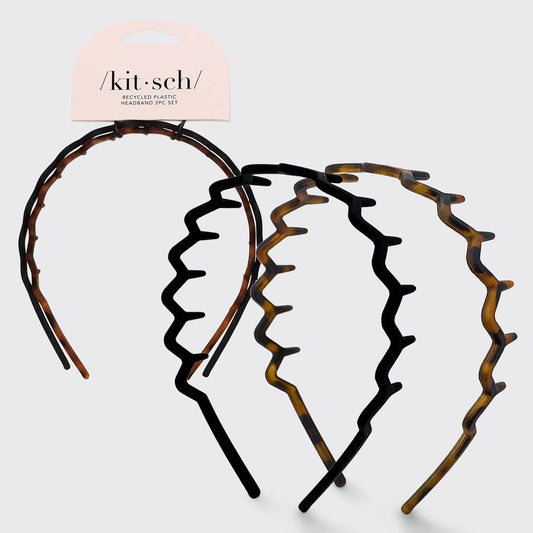 Zig Zag Headband 2pc - Black & Tort -