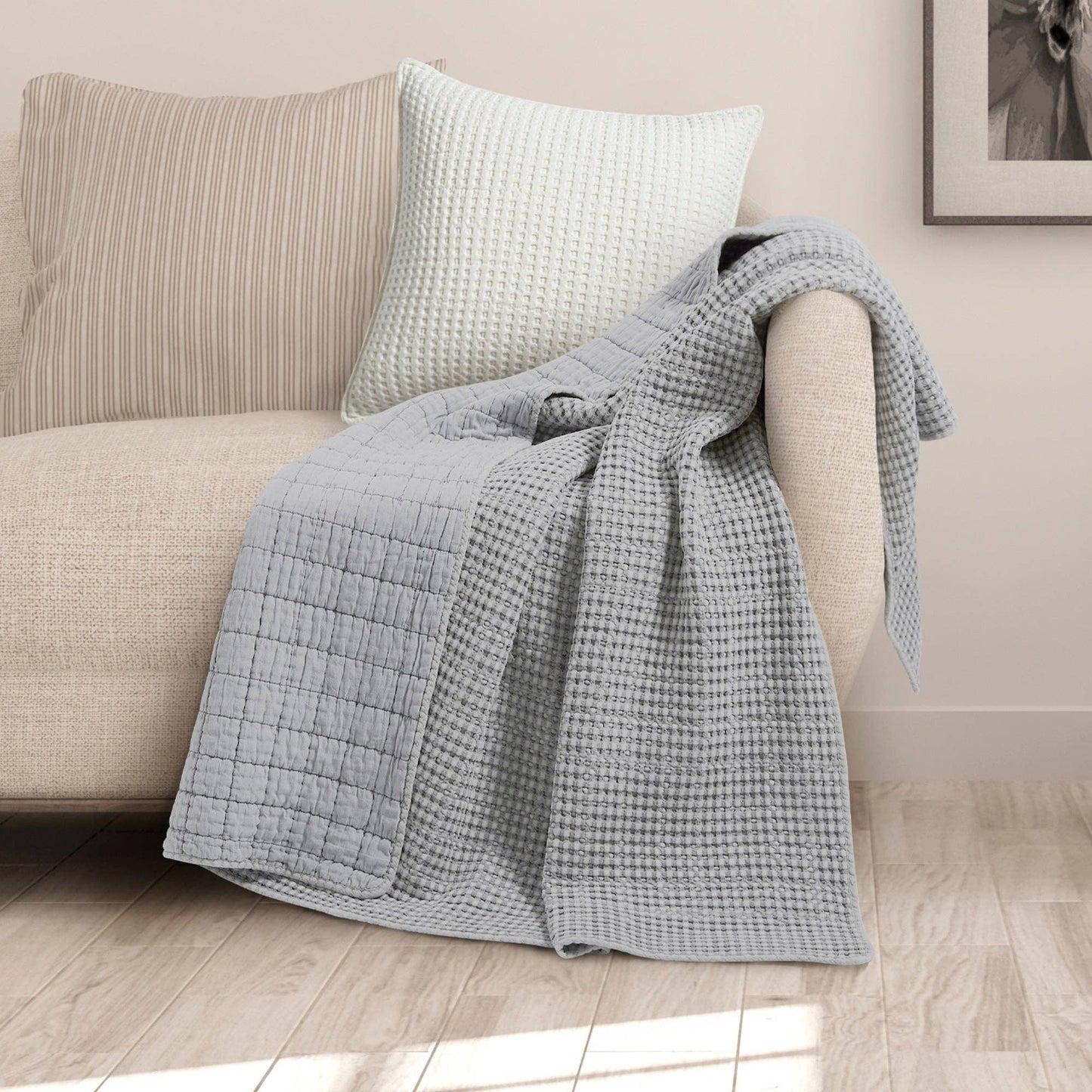Mills Waffle Quilted Throw - Blankets
