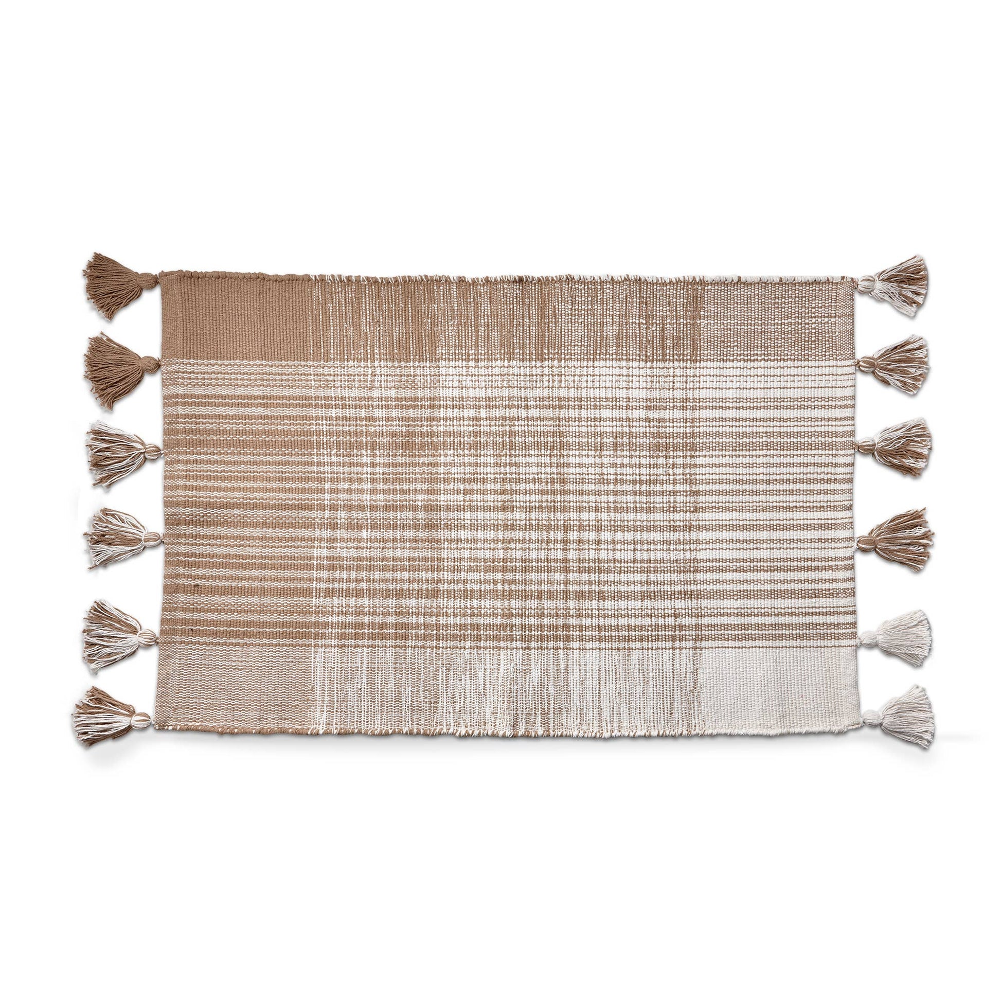 Tassel Plaid Rug Linen Cotton -