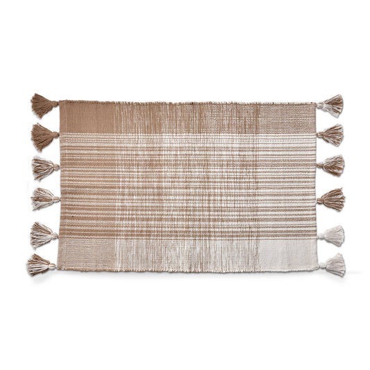 Tassel Plaid Rug Linen Cotton -