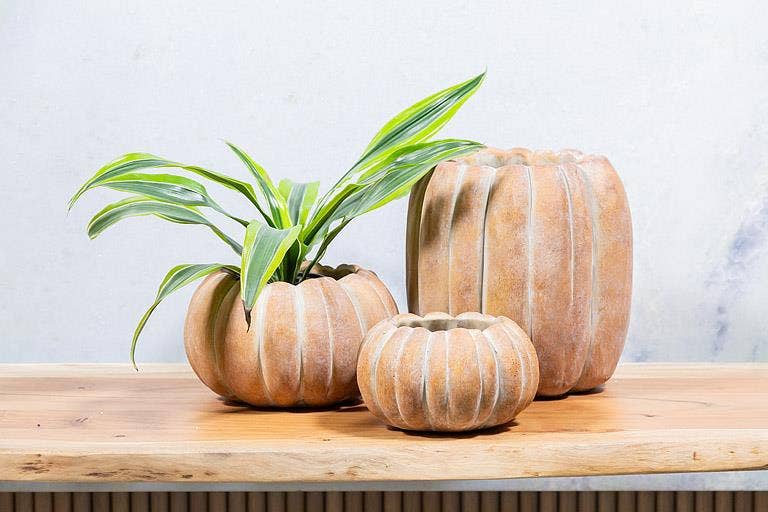 Cement Pumpkin Planter -