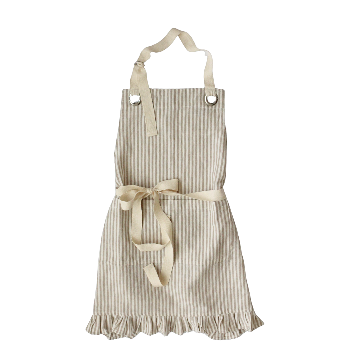 Ruffle Pin Stripe Apron -