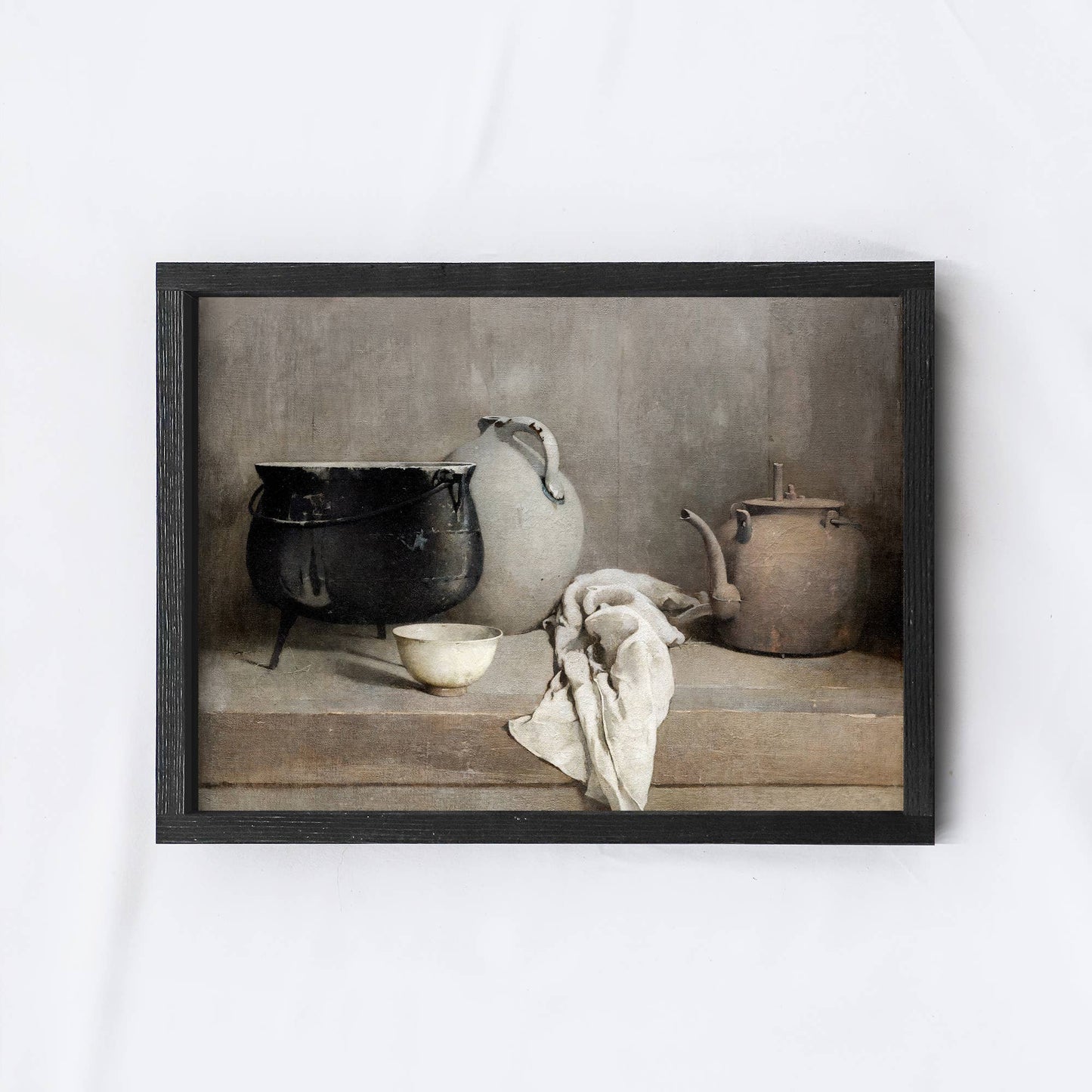 Vintage European Print | Vintage Clay Pots Painting A149 -