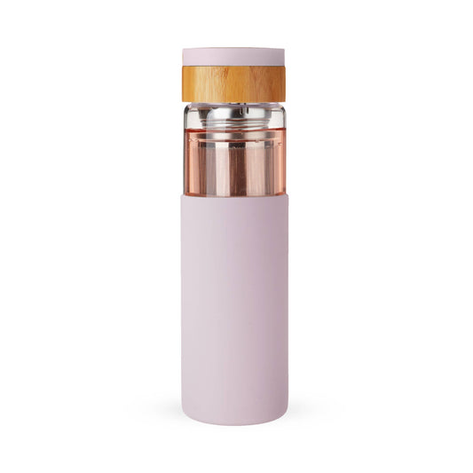 Dana™ Glass Travel Mug Infuser and Silicone Sleeve Lavender -