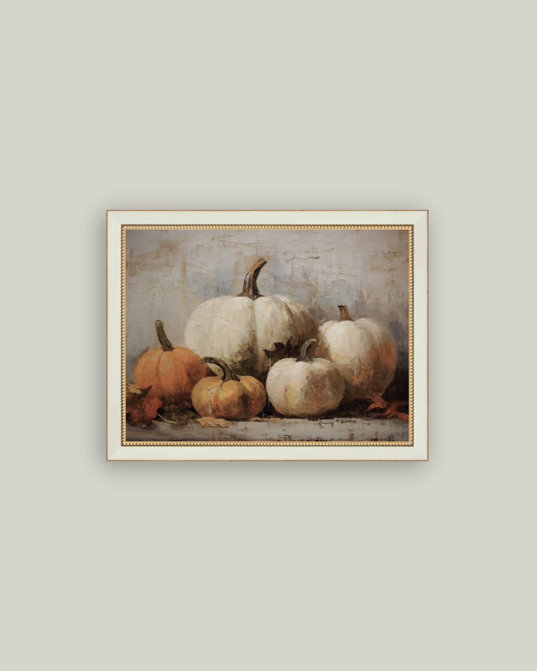 Vintage Pumpkins Framed Antique Art -